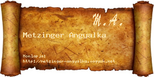Metzinger Angyalka névjegykártya
